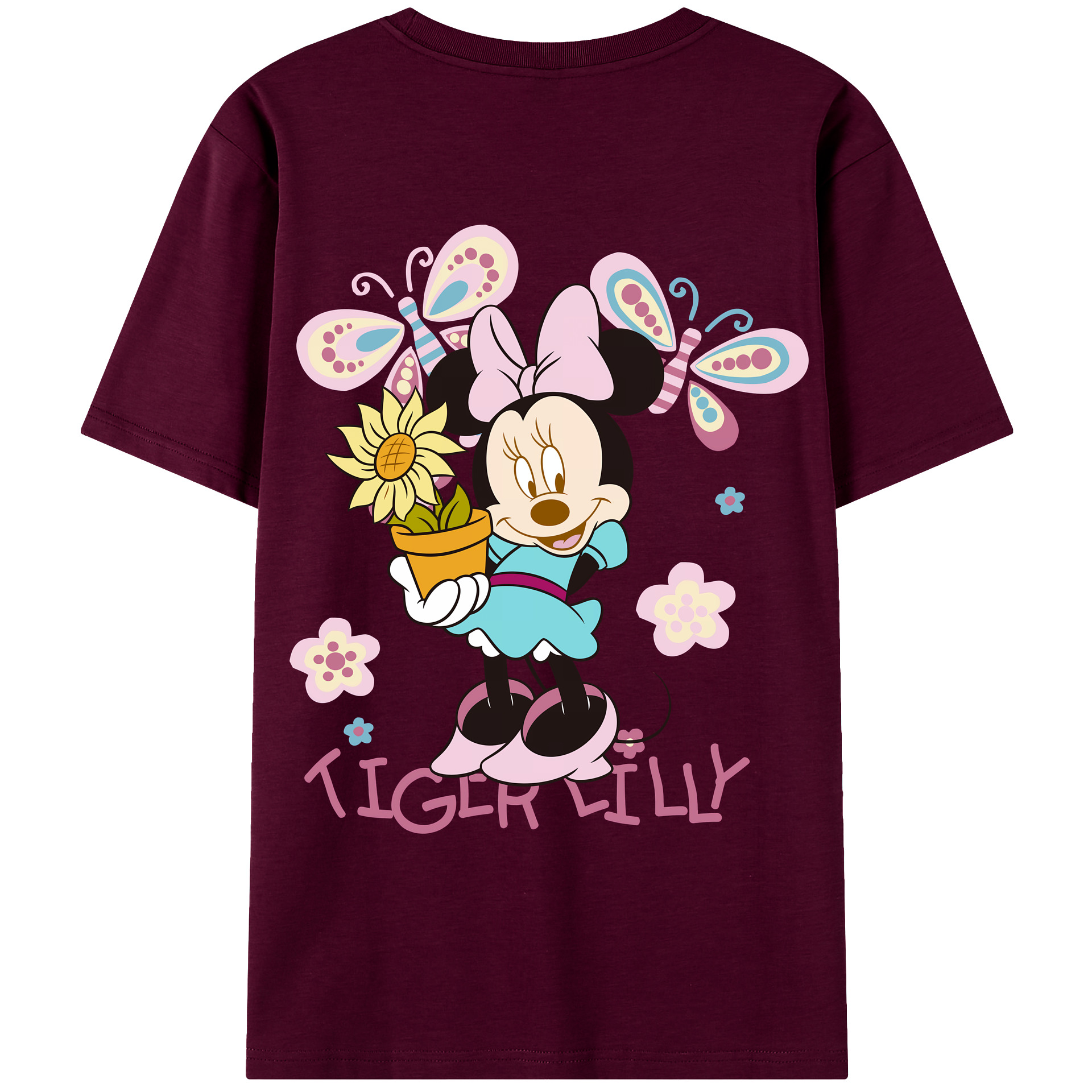 （画像用） ミッキーマウス Mickey Mouse レディース半袖Tシャツ(バックプリント)
